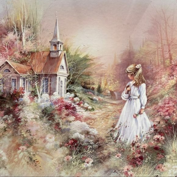 Vintage Girl And Flowers Framed Print Art by Andres Orpinas - Picture 4 of 13